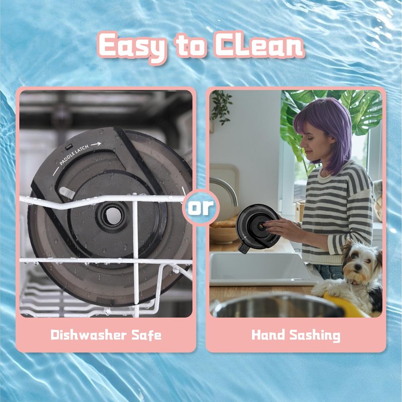 FIIOEOY Outer Bowl Lid Suitable for NC500 Ice Cream Maker, Reusable Creami Deluxe Lid Replacement Compatible with NC500/NC501 Series（NO Paddle), Dishwasher Safe, Leak Proof