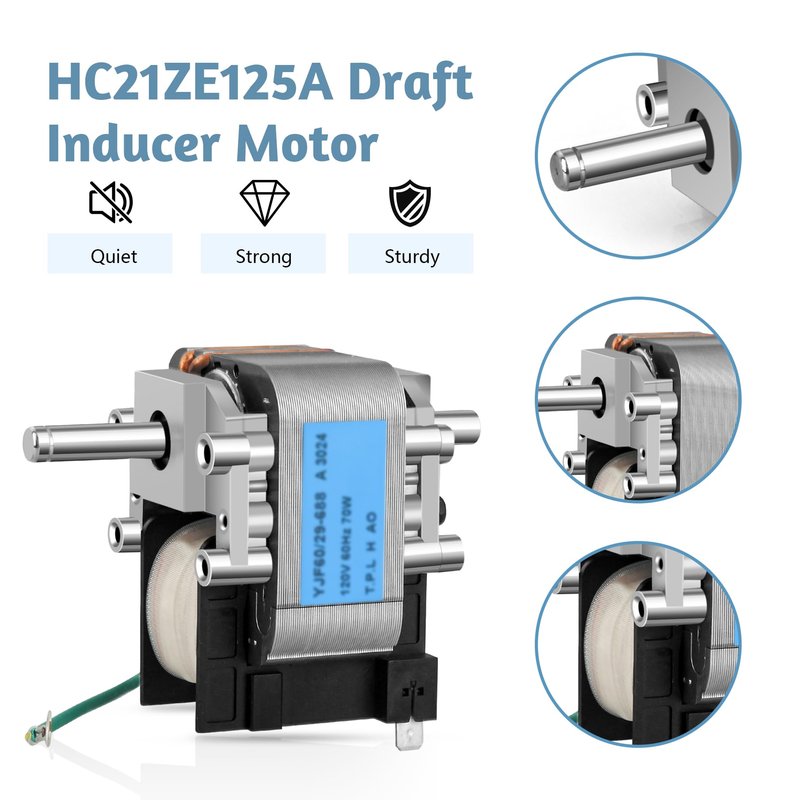 HC21ZE122A Draft Inducer Blower Motor 120V Compatible with Carrier, Bryant, and Payne Furnaces, Replaces HC21ZS122 J238-112-11202 J238-11202 AT Exhaust Venter Motor for Jakel Furnace