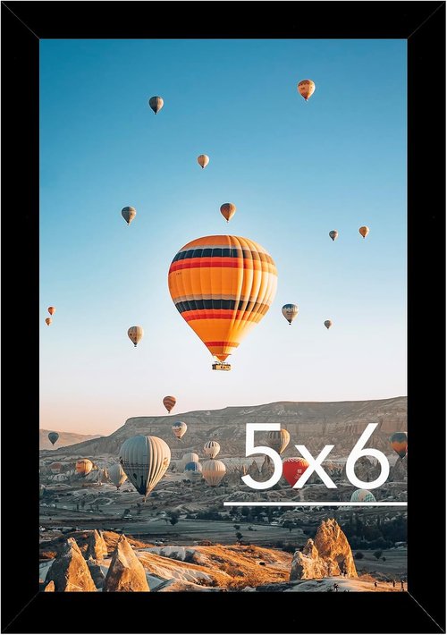 JCJMY 5x6 Picture Frame - Black Wall Hanging & Tabletop Display | Shatter-Resistant Plexiglass
