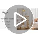 3-Tier Round Bamboo End Table with Charging Station and USB Ports