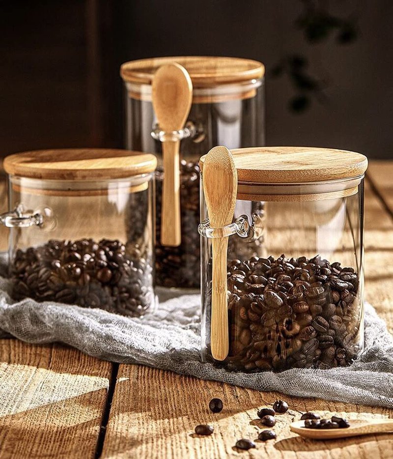 Povinmos Overnight Oats Containers with Lids,17oz Oats Glass Jars Storage Containers, Oatmeal Cups,Meal Prep Containers,Glass Coffee Nuts Canister For Pantry Cereal Sugar Tea Beans(2)