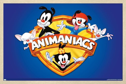 Trends International Animaniacs - Shield Wall Poster, 22.4L x 14.7W, Blonde Framed Version