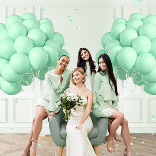 Mint Green Balloons - 12-Inch Latex Party Balloons | 50-Pack for Weddings, Baby Showers & Birthdays