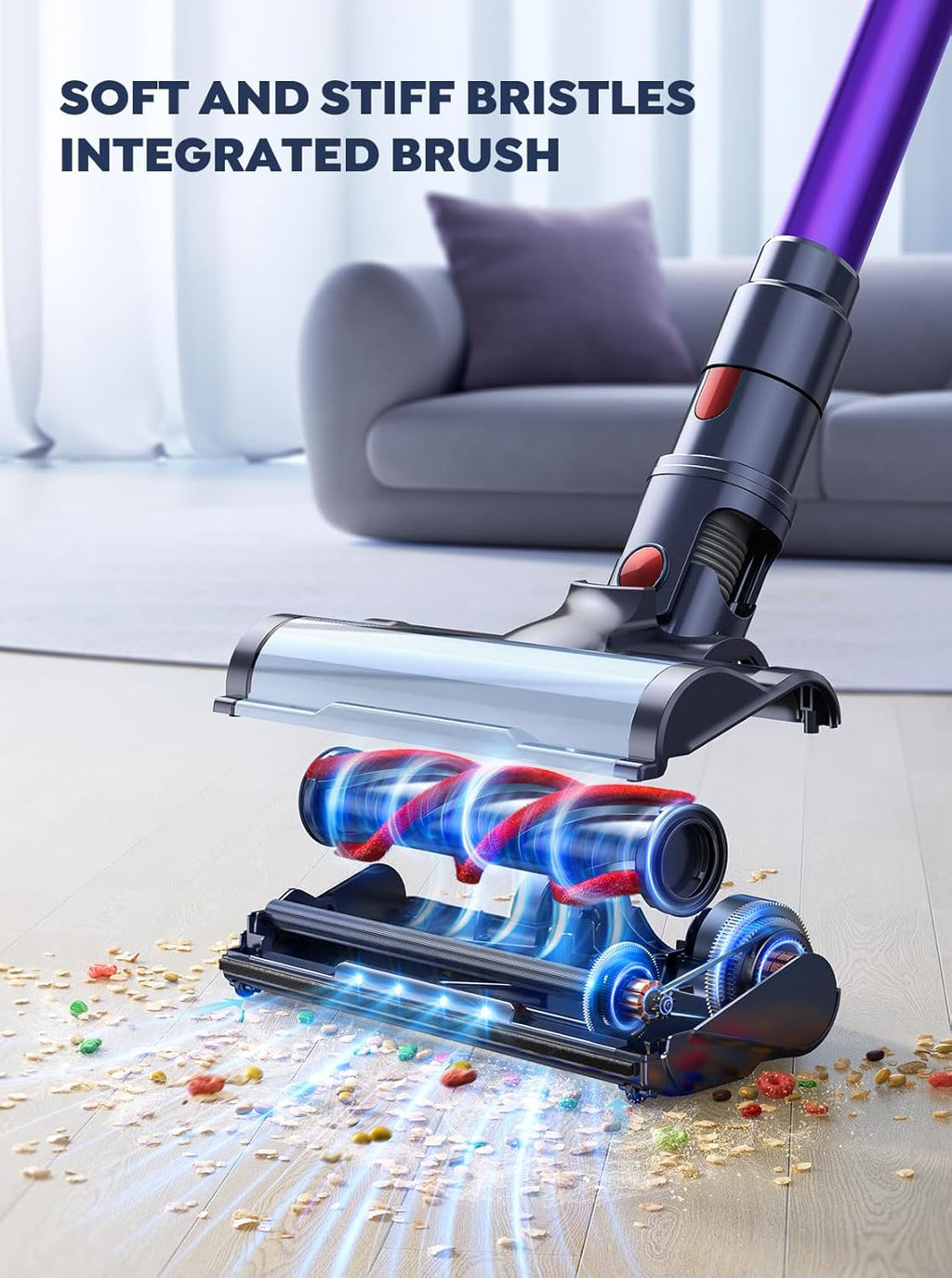 Skiennix Cordless Vacuum Cleaner - 110 Mins Runtime, 45KPA Suction, Ideal for Pet Hair & Carpets