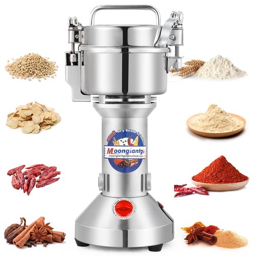 Moongiantgo 250g Safety Grain Mill Grinder 950W High-speed Electric Stainless Steel Dry Spice Grinder Pulverizer for Wheat Corn Rice Pepper Herbs Coffee Beans Dried Mushrooms, 110V