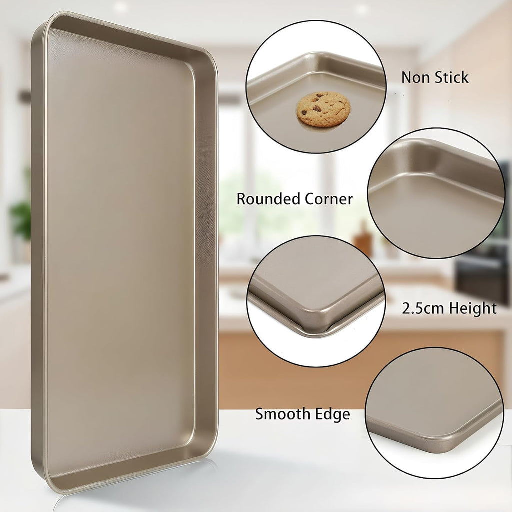 Nicunom Nonstick Baking Sheet Set - 2 Large Cookie Sheets (11.8" x 17.5") for Home & Commercial Use