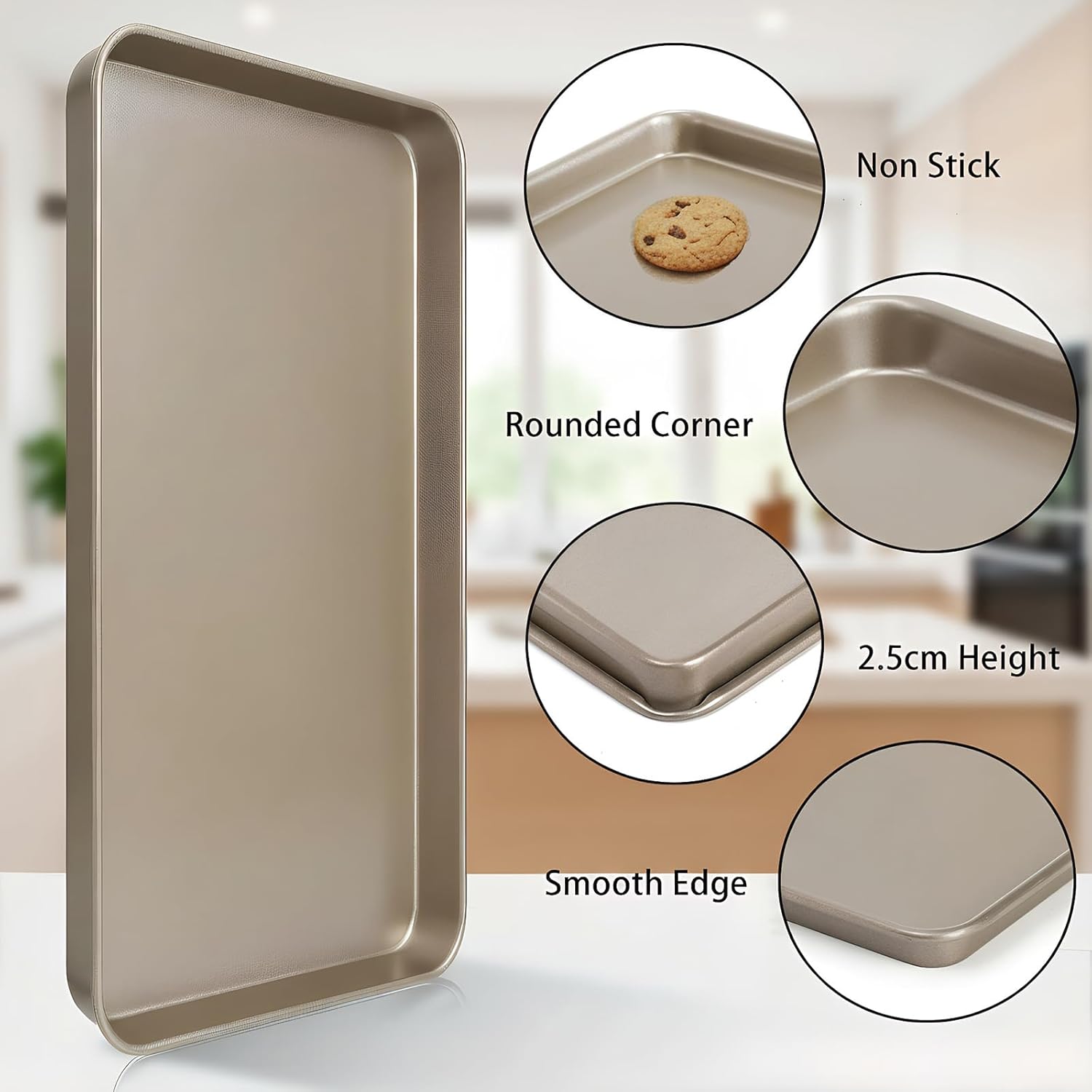 Nicunom Nonstick Baking Sheet Set - 2 Large Cookie Sheets (11.8" x 17.5") for Home & Commercial Use