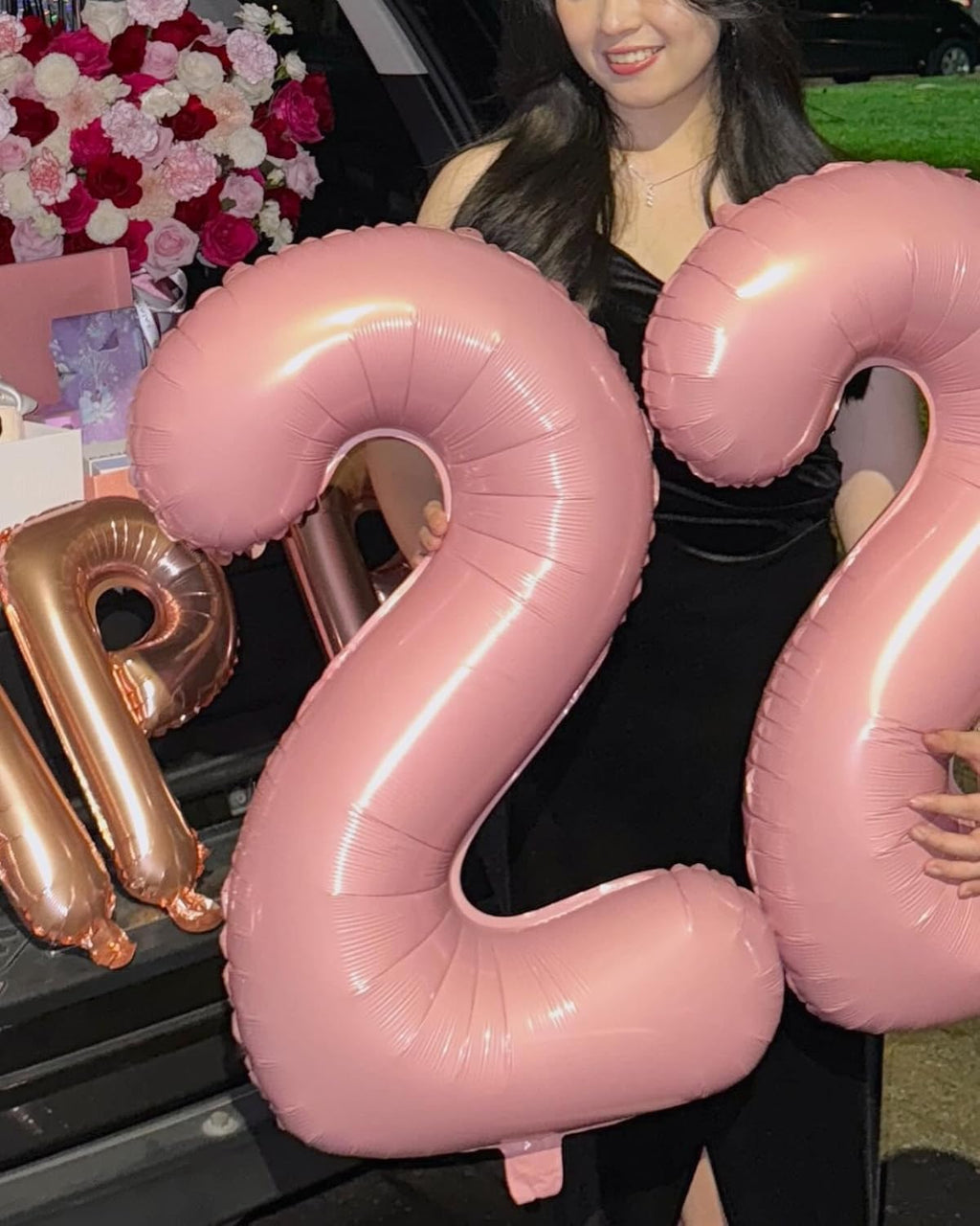 Pearlescent Pink Number 4 Balloon - 40 Inch Large Balloon for 4th Birthday Decorations