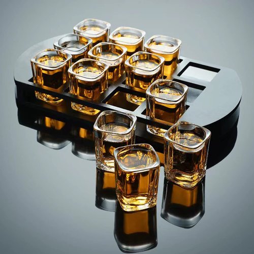 Encheng Shot Glasses Set with Heavy Base,2.2 oz Mini Square Whiskey Shot Glasses bulk, 40 pack Clear Espresso Shot Glass for Whiskey and Liqueurs,Ideal for Christmas,Halloween and Thanksgiving