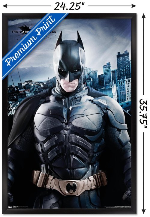 Trends International DC Comics Movie - The Dark Knight Rises - Batman - The Caped Crusader Wall Poster, 22.375" x 34", Black Framed Version