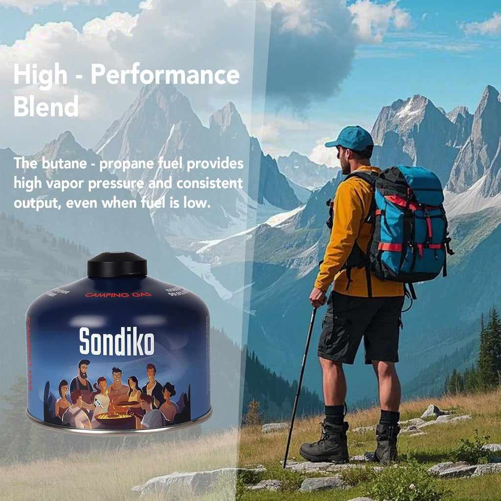 Sondiko Iso Butane Fuel Canister - 100g Pack of 2 | High-Efficiency Fuel for Camping & Outdoor Use