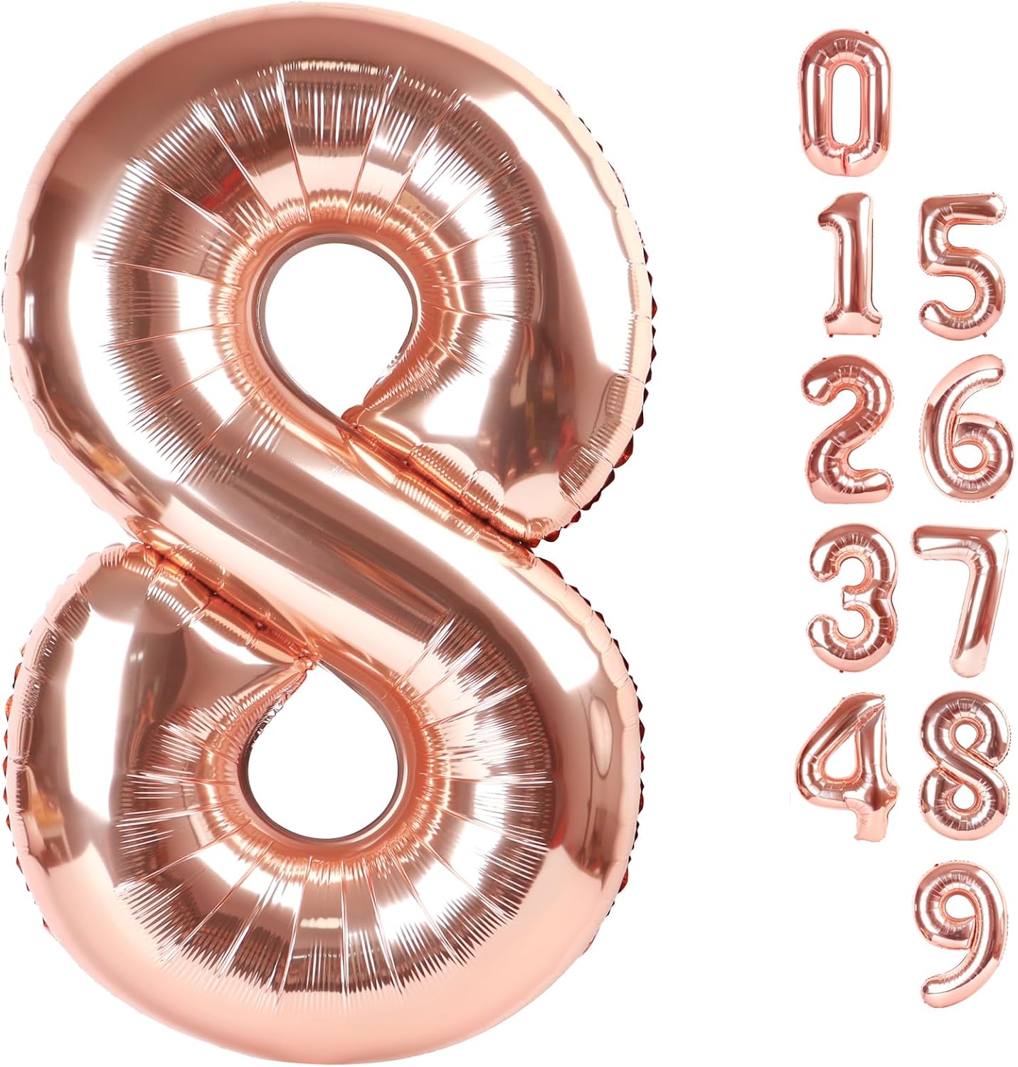 Rose Gold 40 Inch Number 8 Balloon by [Brand Name] - Perfect for 8th Birthday Parties & Celebrations