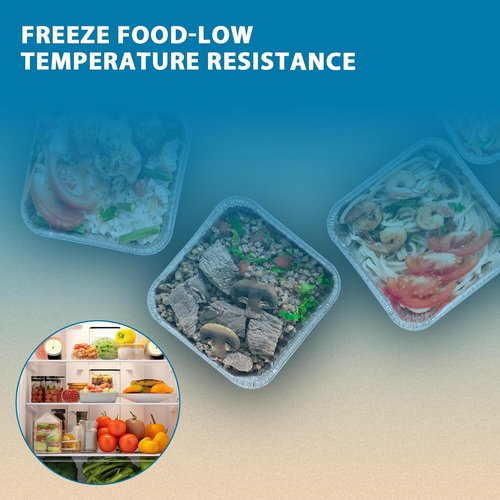 8x8 Disposable Aluminum Foil Pans - Clear Lids, 20 Pack | Ideal for Baking, Roasting & Buffets