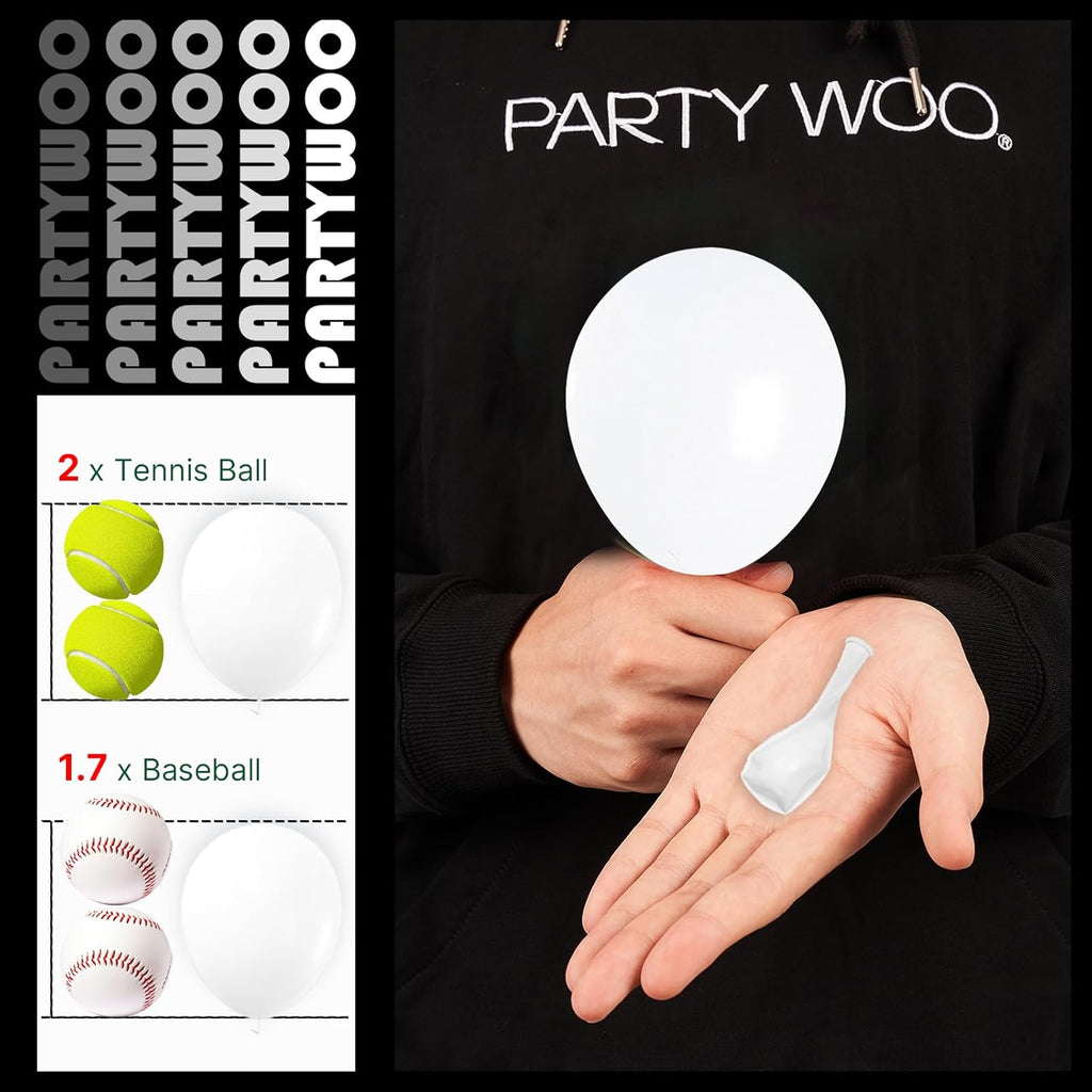 PartyWoo 5-Inch Matte White Balloons - 50 Pcs for Elegant Party & Wedding Decorations | Neutral Baby Shower Decor
