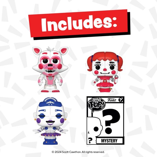 Funko Bitty Pop! Five Nights At Freddy's 4-Pack - Ballora, Funtime Foxy, Baby & Mystery Mini Figure | 0.9 Inch Collectible Gift Idea
