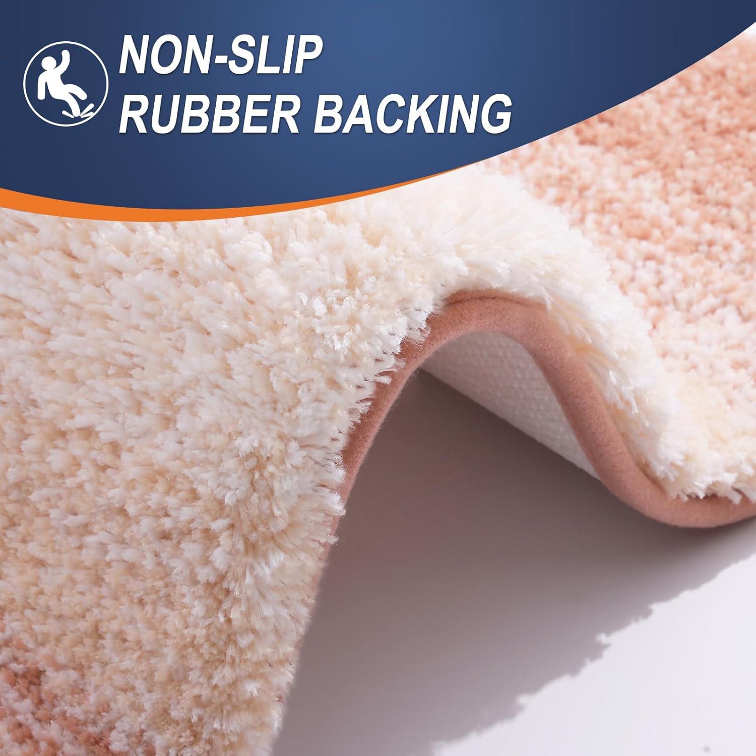 OLANLY Bathroom Rugs - Extra Soft Microfiber Mat 30x20 | Quick Dry, Machine Washable, Rubber Backing, Peach