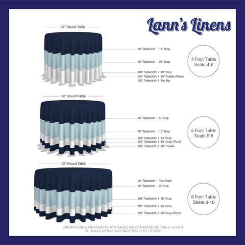 Lann's Linens - 120" Round Premium Tablecloth for Wedding/Banquet/Restaurant - Polyester Fabric Table Cloth - White
