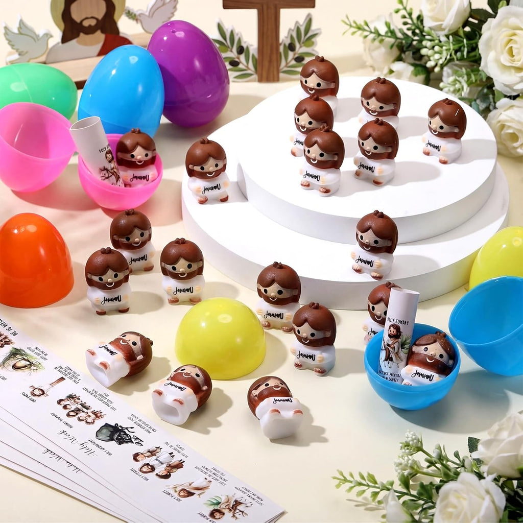 Skylety Easter Jesus Gifts - 25 Sets of Prefilled Egg Stuffers & Stress Balls for Holy Week | Christian Party Favors
