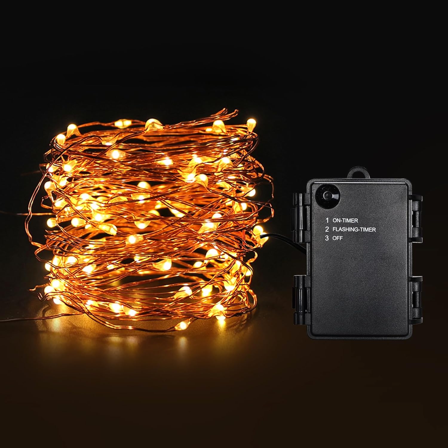 Skiennix Mini Battery Powered Fairy Lights - 16ft Warm White Copper Wire String Lights for Bedroom, Christmas & Weddings