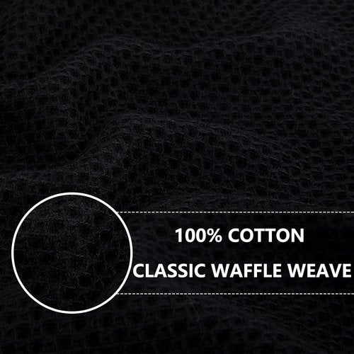 Homaxy 100% Cotton Kitchen Dish Towels - Ultra Soft, Absorbent & Quick Drying | 20 x 28 Inches, 4-Pack, Black