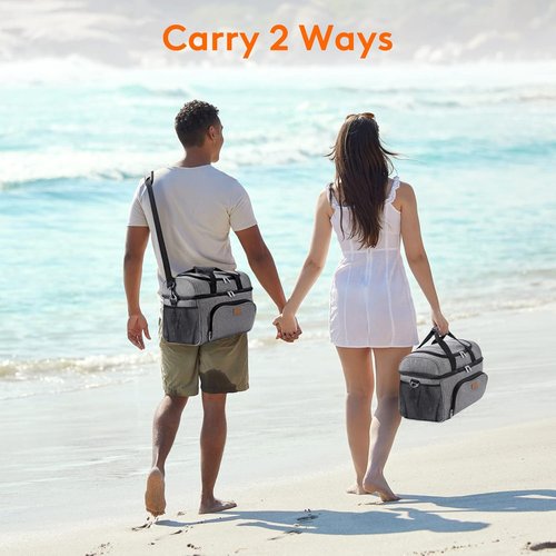 Lifewit Insulated Cooler Bag - Large Leakproof Beach Cooler for 32/48 Cans | Portable Soft-Sided Ice Chest