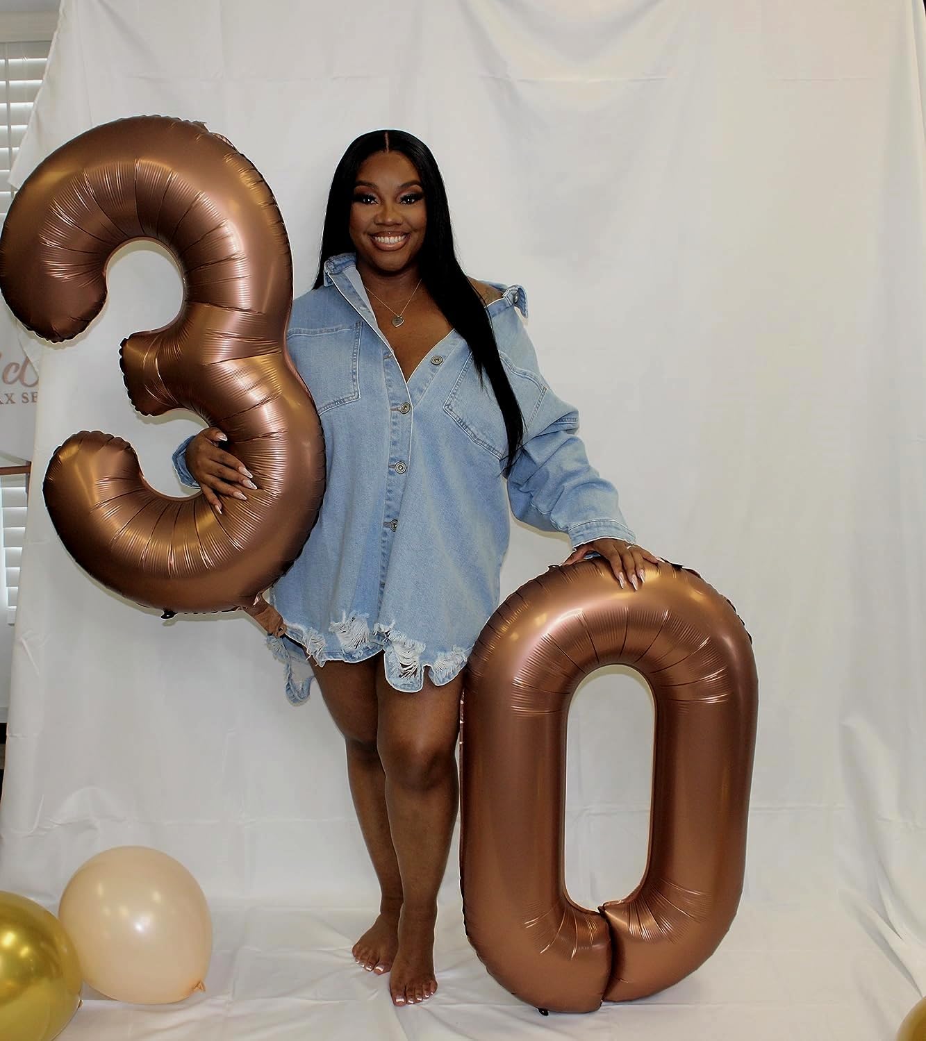Number Balloons | 40-Inch Coffee Brown Balloon for 1st Birthday Party Decorations