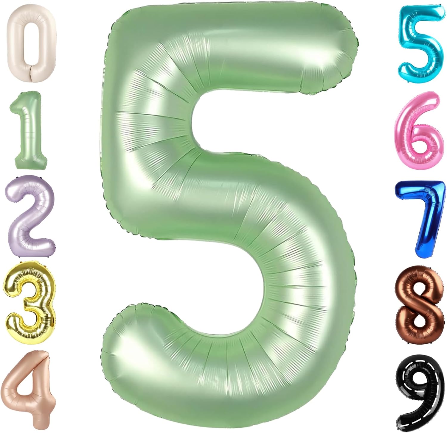 Skiennix 40-Inch Balloon Numbers - Olive Green 5th Birthday & Wedding Party Decorations