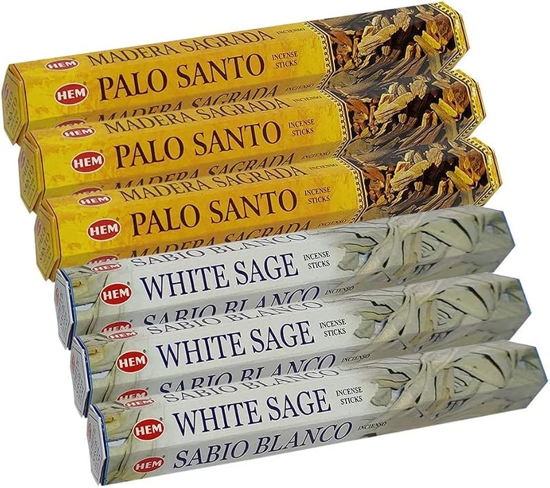 White Sage and Palo Santo Incense Stick Bundle with Holder