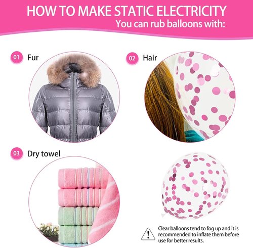 68Pcs Pink Balloons Kit - 12 Inch Metallic & Confetti Balloons | Perfect for Birthday, Wedding & Baby Showers