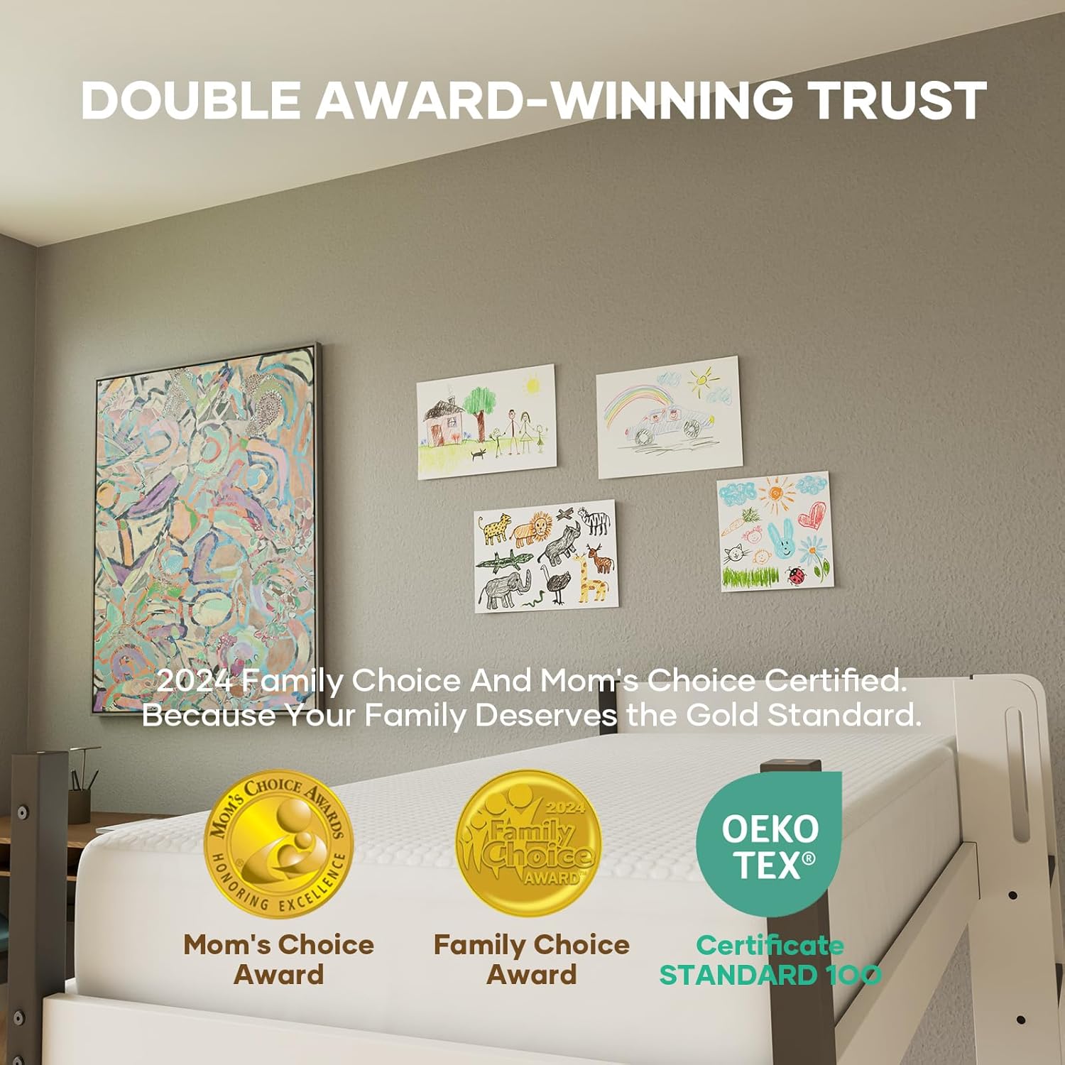 OhGeni 100% Waterproof Twin Size Mattress Protector - Soft, Breathable & Noiseless Bed Cover for Kids