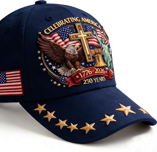 250th Anniversary USA Hat - Eagle Liberty Cross Design | Adjustable Baseball Cap for Men & Women