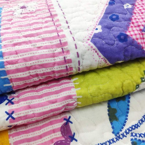 ABREEZE Cotton Quilt Butterfly and Heart Bedspread Toddlers and Baby Quilt Nursery Bed Blankets Throw Blanket for Girl's Bed Choice 43" X 51"