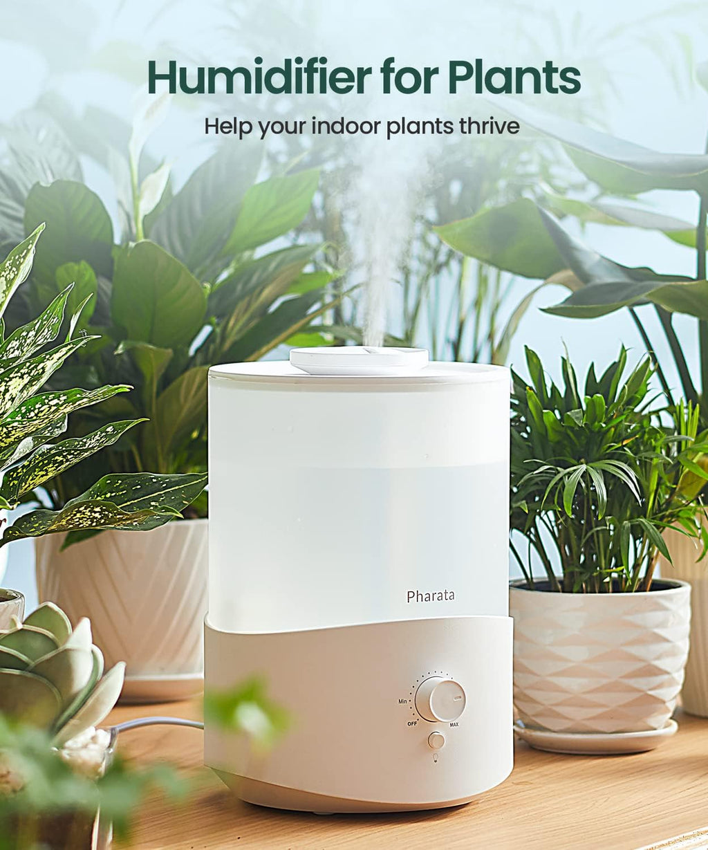 Pharata Humidifier - 2.5L Cool Mist Essential Oil Diffuser for Large Rooms | Top Fill Design, Auto Shut-Off