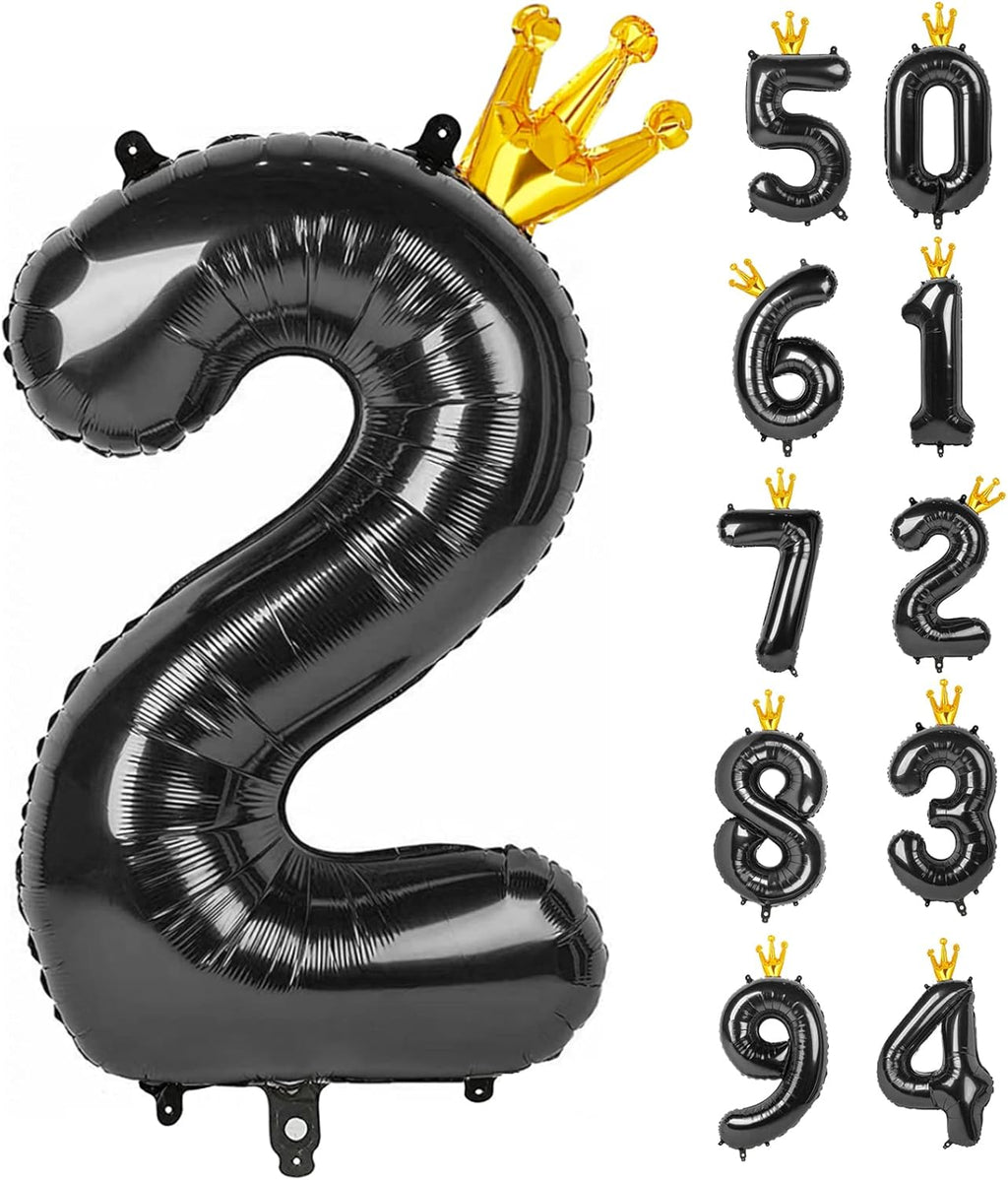 40-Inch Black Number 2 Balloons by [Brand Name] - Perfect for 2nd Birthday Party Decorations