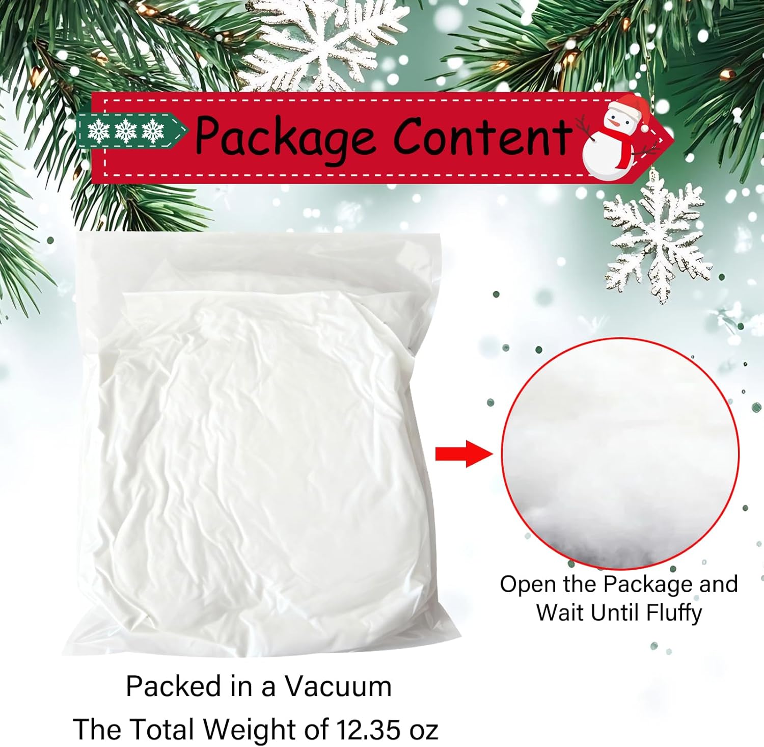 Regine Switzerland Christmas Fake Snow - Fluffy Artificial Snow for Indoor/Outdoor Decor | 12.3 oz