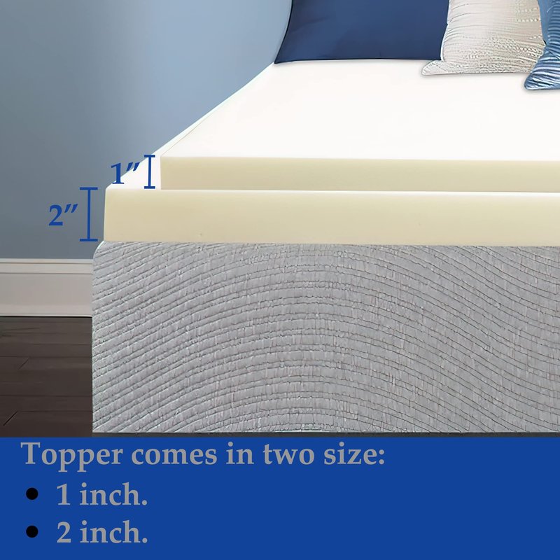 Spring Coil 2-inch High-Density Foam Bedding Mattress Topper | Breathable, Soft and Relaxing Bed Top Padding, Perfect Toppers Providing Support for Back and Lower Back for Mattress, Full, Off-White