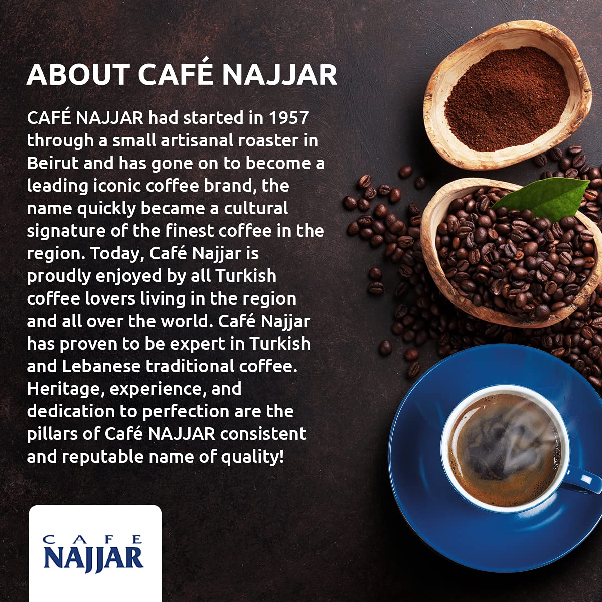 Najjar Selection Cafe Coffee with Ground Cardamom, (2 Pack, Total of 400g)