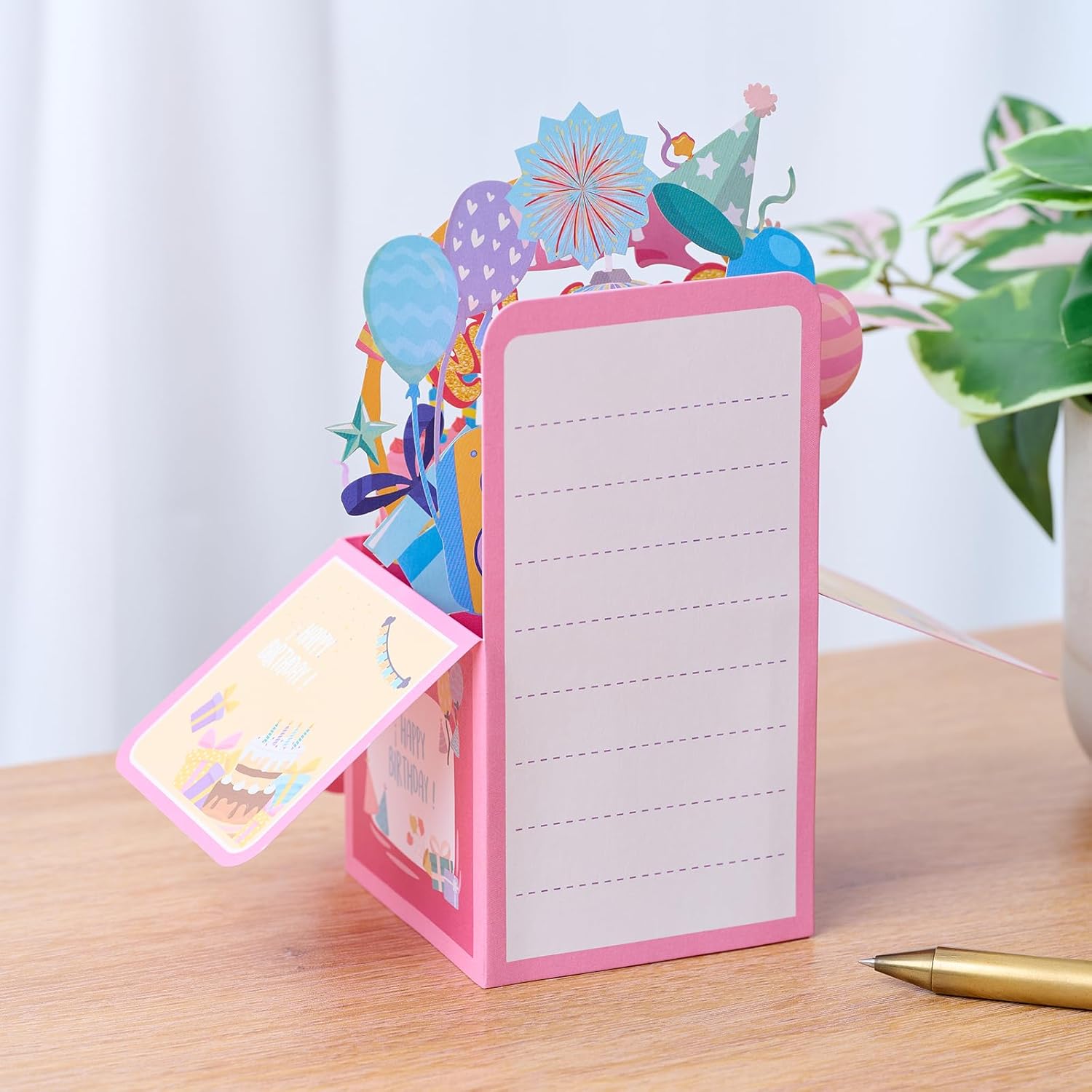 3D Pop Up Birthday Card - Unique Handmade Cake Design Gift Box for All Ages | 6.5 x 7.5 Inches
