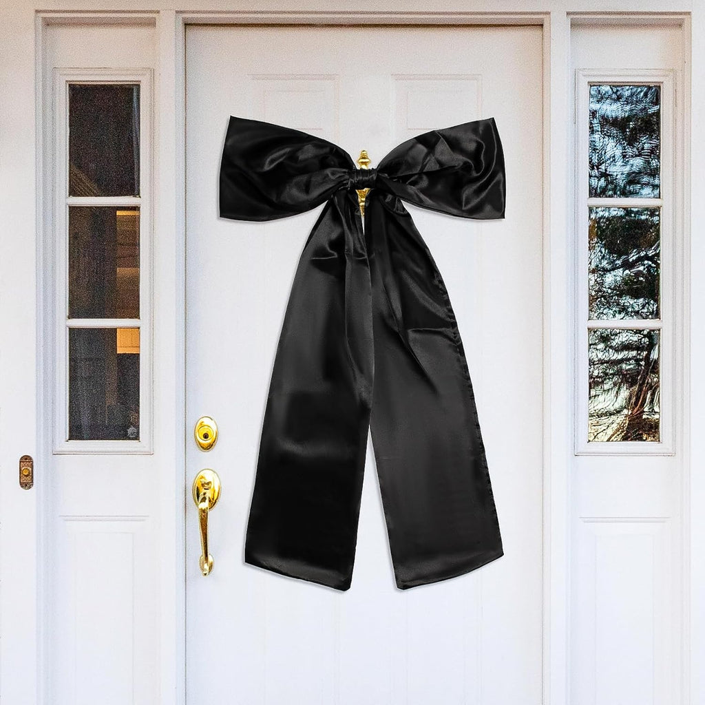 Phoaxul Large Black Bow - Elegant Satin Fabric Birthday Decorations | 24 X 36 in for Parties & Events