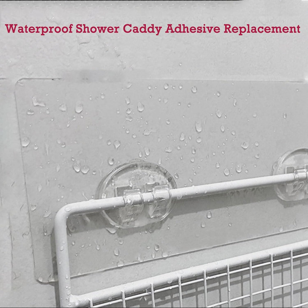 Skiennix Shower Caddy Adhesive Replacement - Strong Transparent Pads for Bathroom & Kitchen Storage