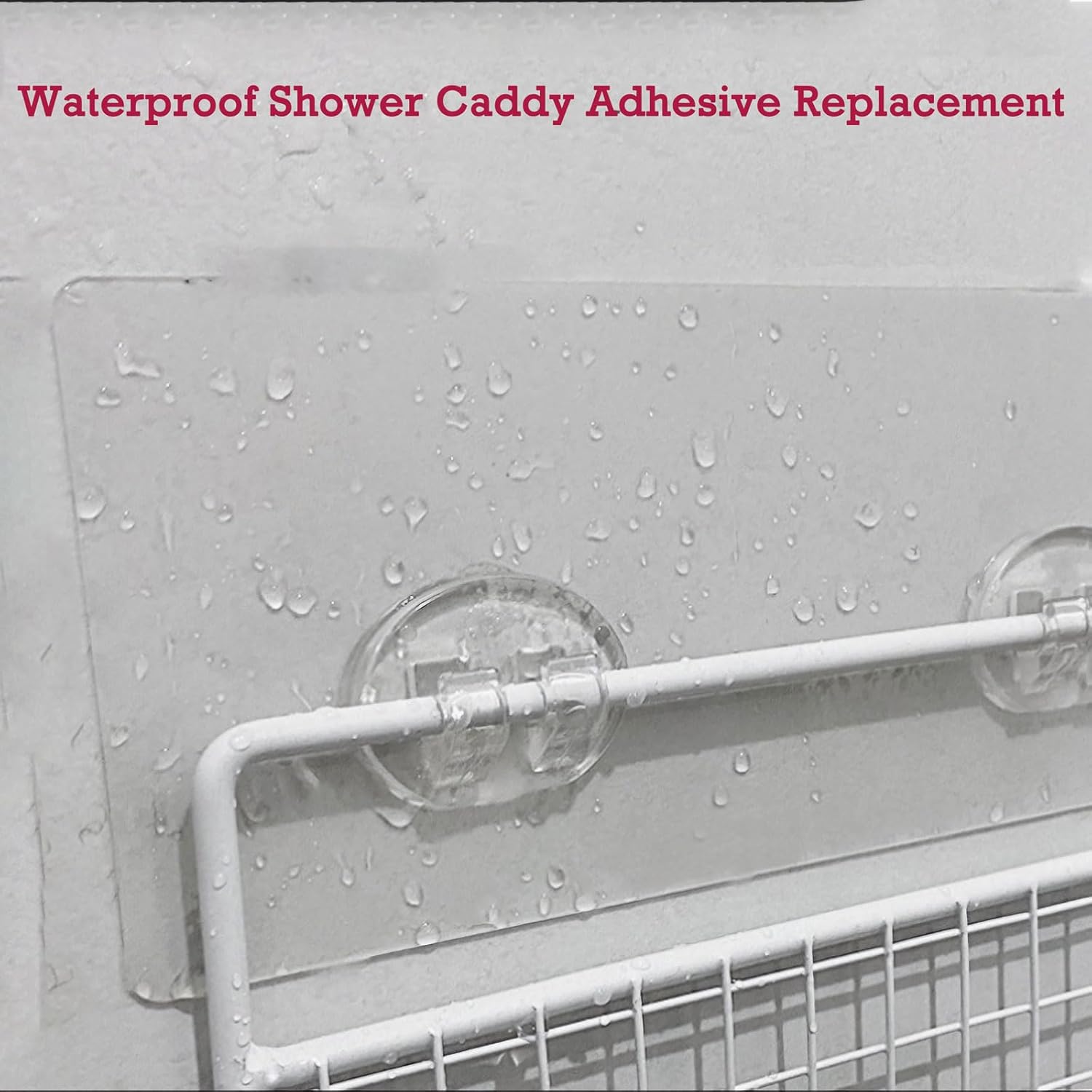 Skiennix Shower Caddy Adhesive Replacement - Strong Transparent Pads for Bathroom & Kitchen Storage