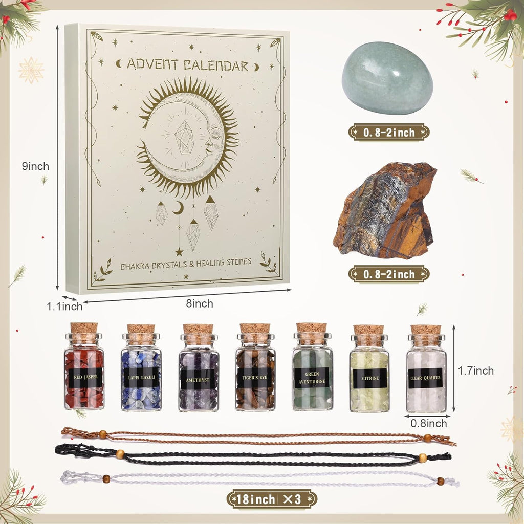 Naler Healing Crystals Set - 24 Pcs Christmas Gift for Women | Unique Crystals & Healing Stones
