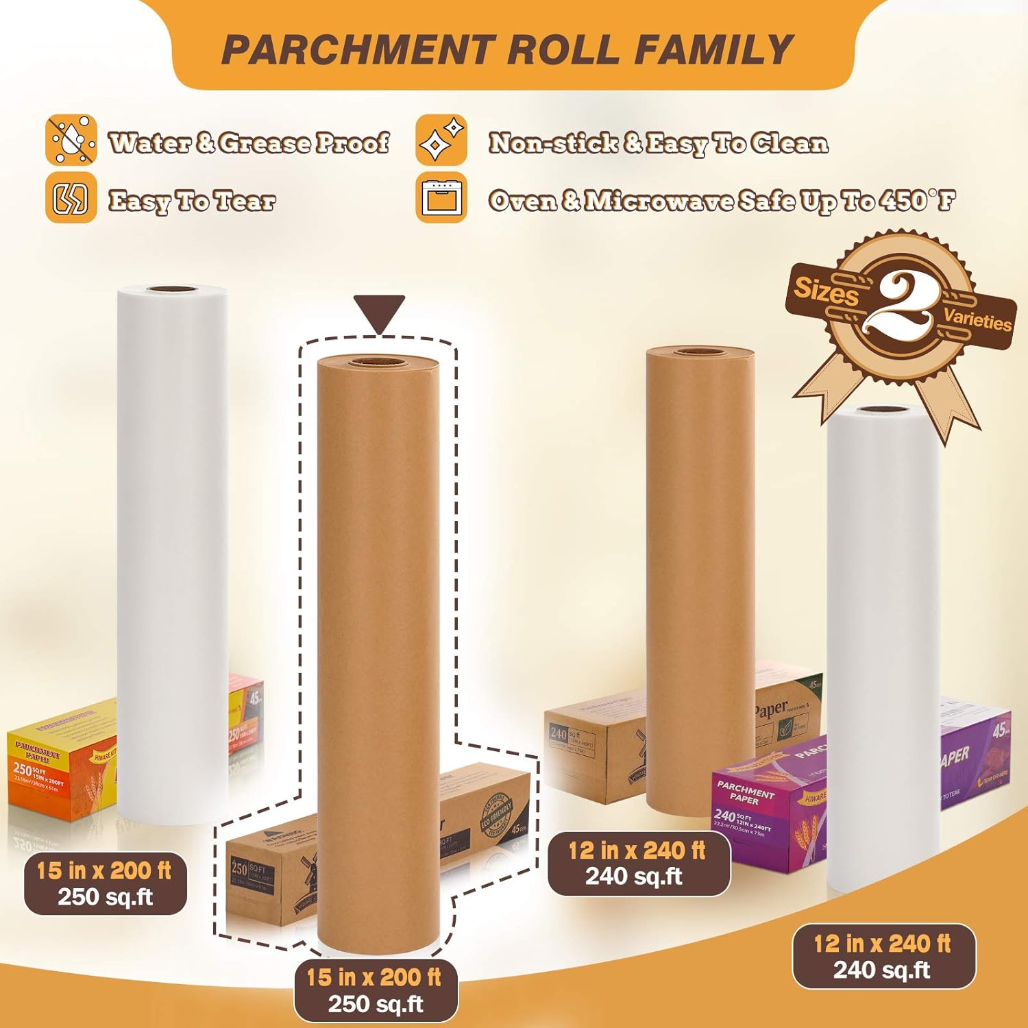 Unbleached Parchment Baking Paper Roll by [Brand Name] - 15 x 200 Ft | Perfect for Baking, Cooking & Grilling