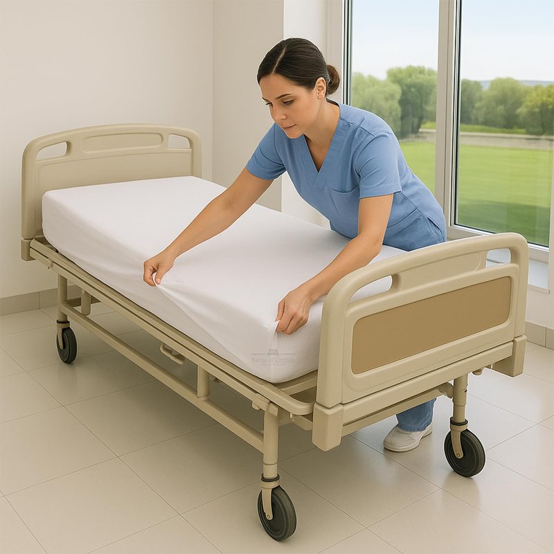 6 Pack Twin Size Hospital Flat Sheets - Soft Microfiber Hospital Flat Sheets - Hospital Bed Sheets (White, 66" x 104")