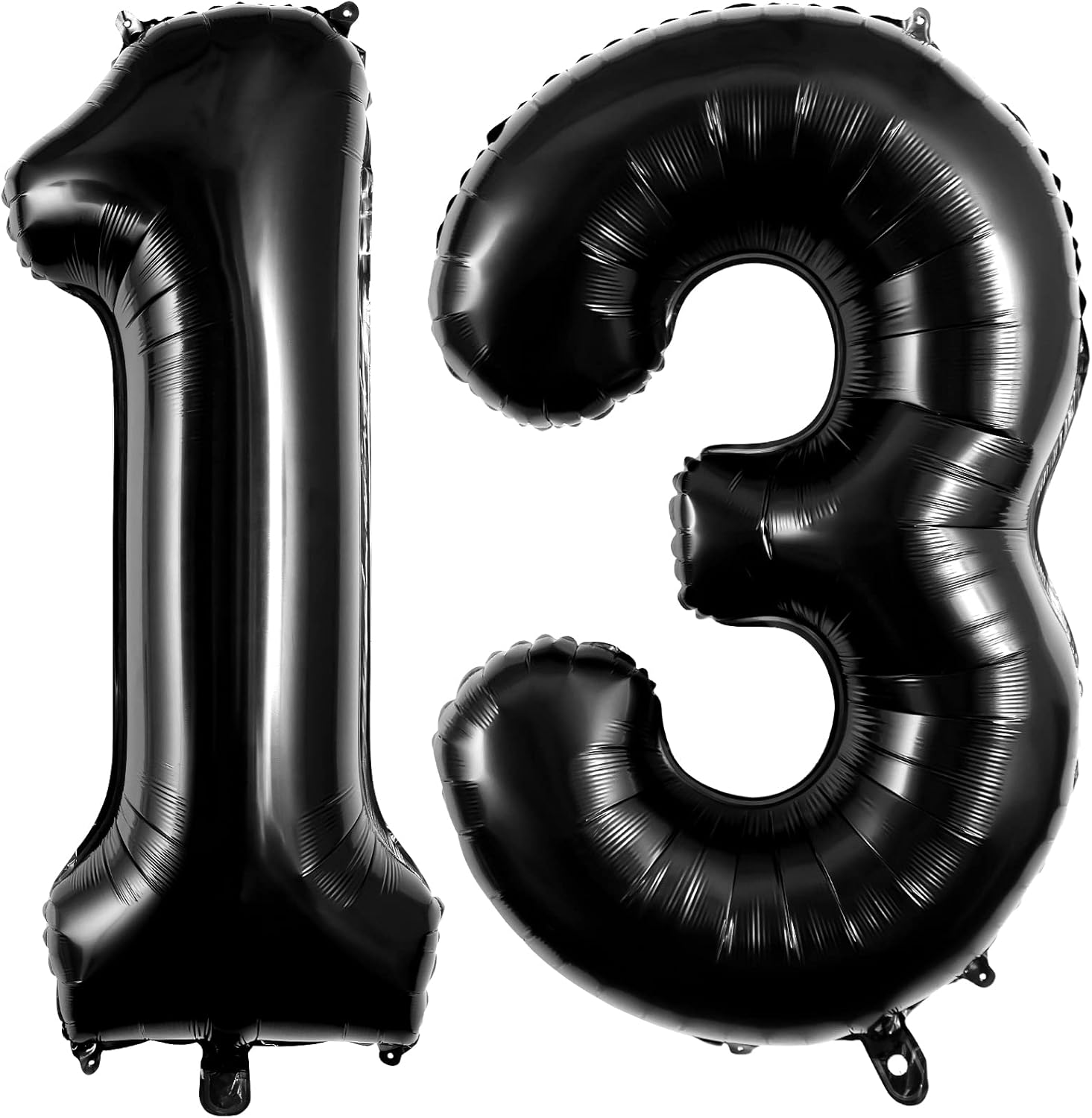 Skiennix 40-Inch Large Foil Number Balloons - 13 or 31 for Birthday & Anniversary Celebrations | Black