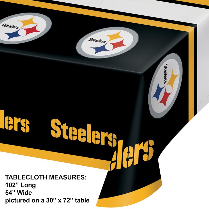 Trendware Pittsburgh Steelers Plastic Tablecloths, 3 ct, Officially Licensed