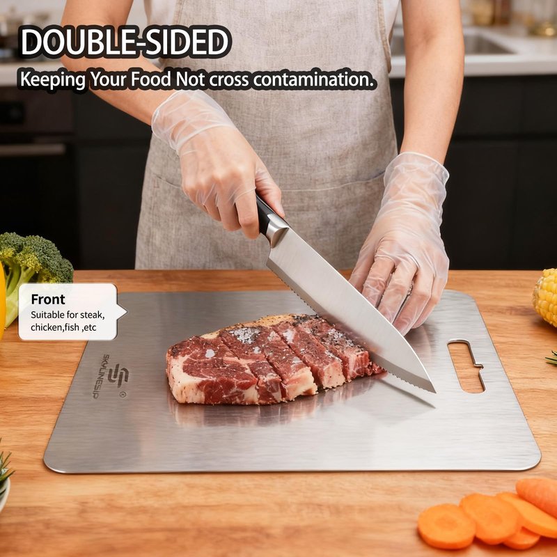 Titanium Cutting Board,100% Pure Titanium Cutting Boards for Kitchen, 2026 New Double Sided Food-Grade Chopping Board for Cutting Meat Vegetable Fruit (14''L x 10''W)