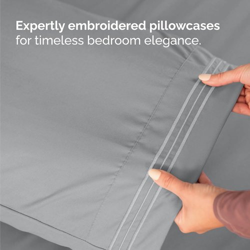 Comfy Twin Size 3-Piece Sheet Set by [Brand Name] | Breathable & Cooling Hotel Luxury Bedding - Deep Pockets, Soft & Wrinkle-Free - Oeko-Tex Certified, Steel Blue