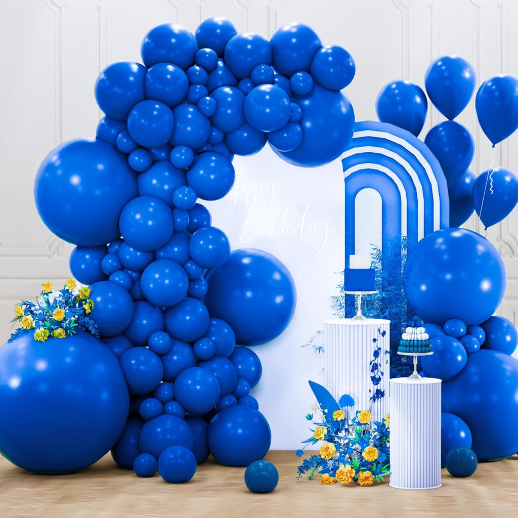 PartyWoo Royal Blue Balloons - 127-Piece Arch Kit for Baby Shower & Graduation | Various Sizes 5-18 Inch