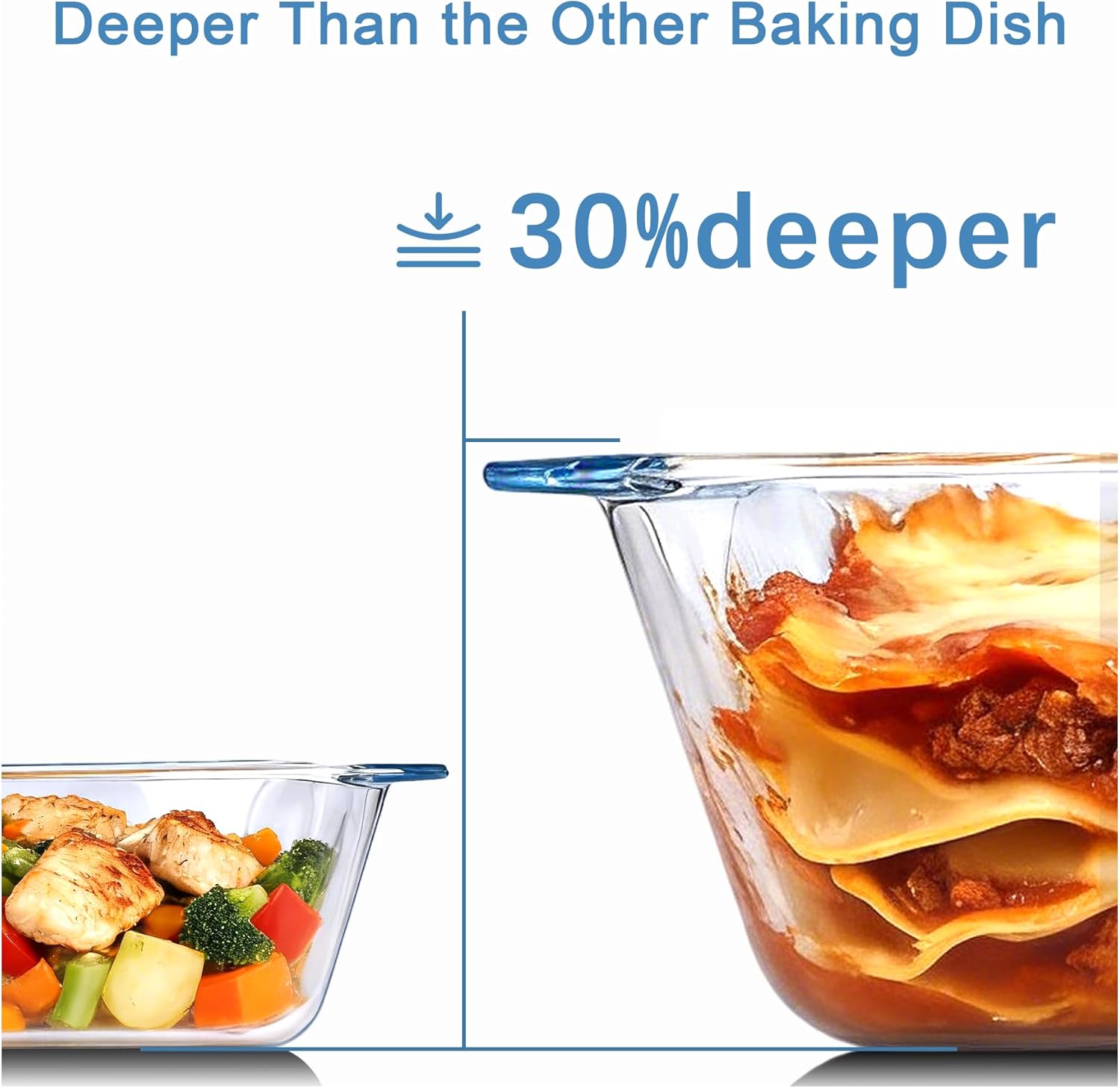 Skiennix 5.7qt Extra Large Glass Baking Dish - 9x13 Tempered Oven & Microwave Safe
